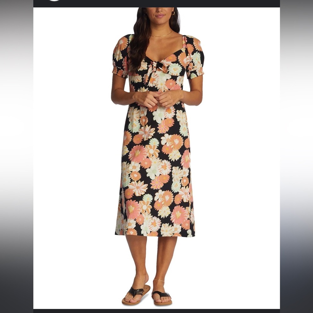 Roxy floral puff sleeve dress